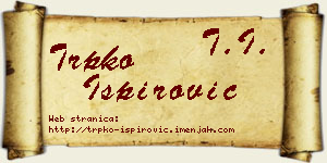 Trpko Ispirović vizit kartica